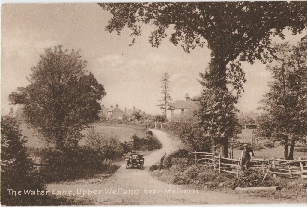 Postcard of Watery Lane, Upper Welland, c 1920.