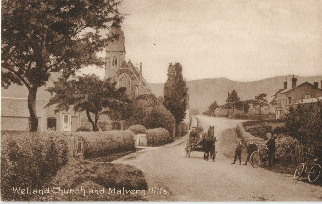 Postcard of Welland Church and The Pheasant c1910.